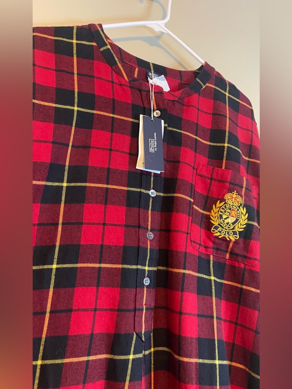 NWT Polo by Ralph Lauren 100% Cotton Henley Long Sleep Shirt Dress - Picture 3 of 9